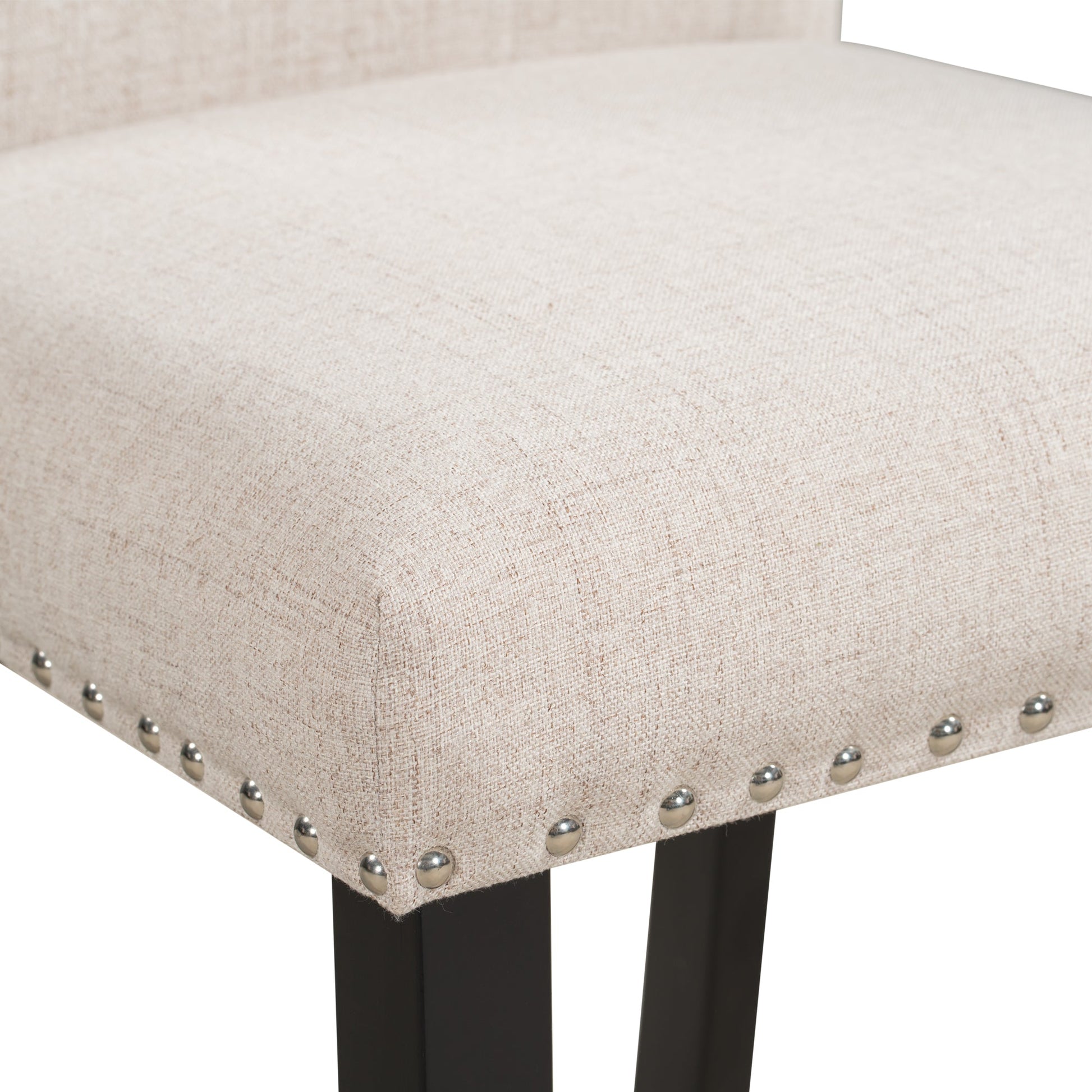 TREXM Faux Marble 5 - Piece Dining Set Table with 4 Thicken Cushion Dining Chairs, White/Beige+Black, Rubber Wood - 1st Choice Furniture Direct