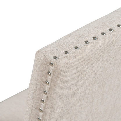 TREXM Faux Marble 5 - Piece Dining Set Table with 4 Thicken Cushion Dining Chairs, White/Beige+Black, Rubber Wood - 1st Choice Furniture Direct