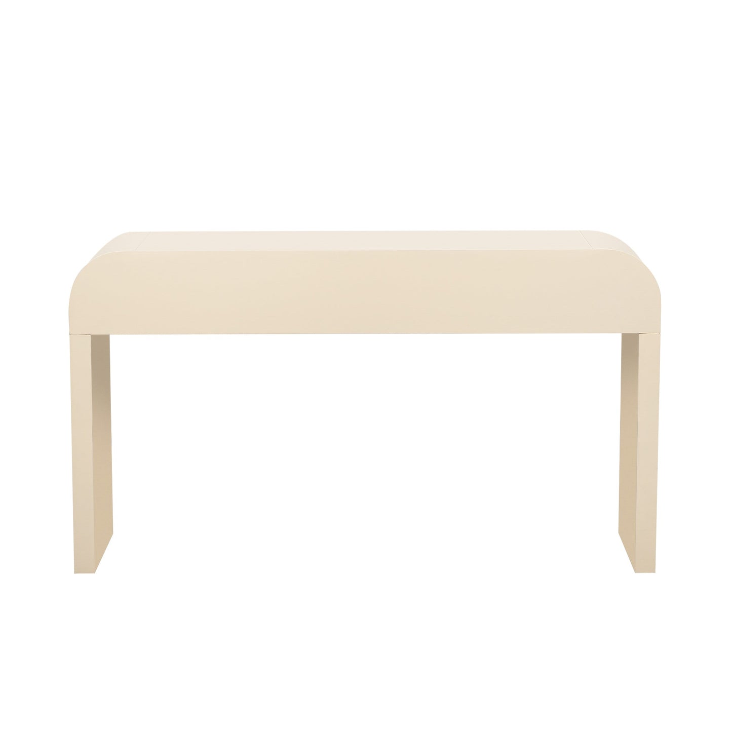 TREXM Modern Console Table with 2 Storage Drawers, Fluted Entryway Table with Rounded Silhouette for Hallway Living Room and Entryway (Apricot Cream) - 1st Choice Furniture Direct