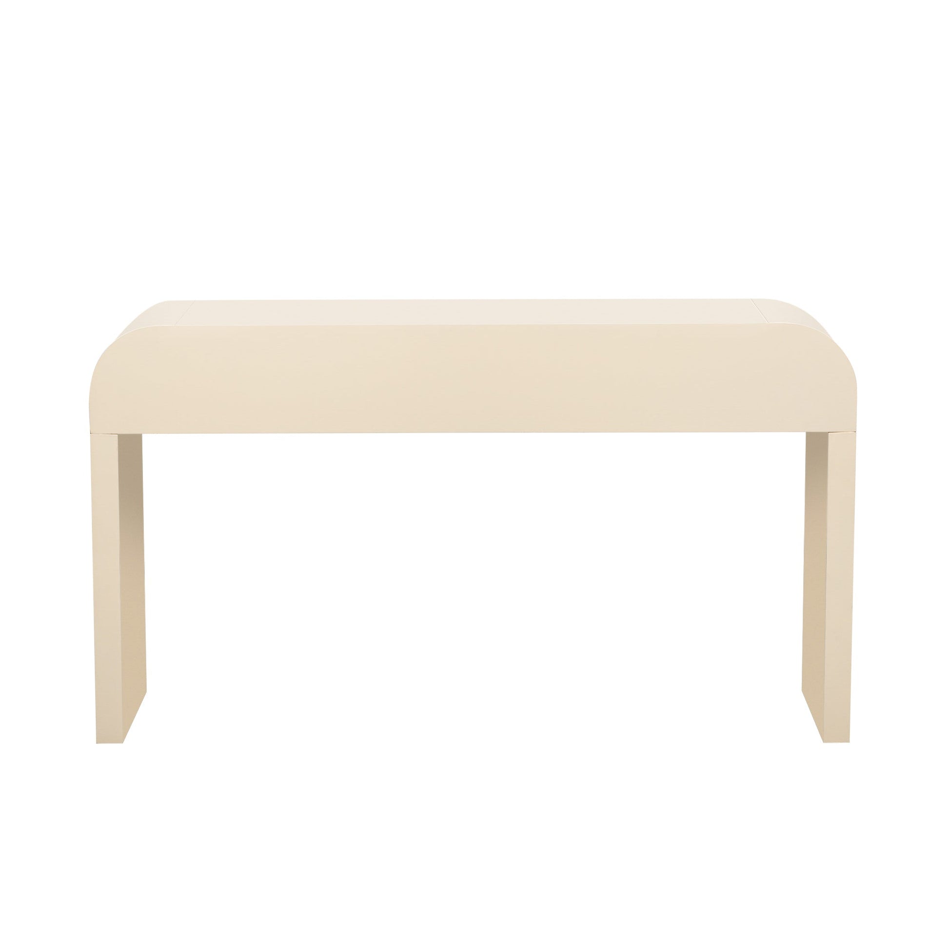 TREXM Modern Console Table with 2 Storage Drawers, Fluted Entryway Table with Rounded Silhouette for Hallway Living Room and Entryway (Apricot Cream) - 1st Choice Furniture Direct
