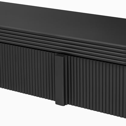 TREXM Modern Console Table with 2 Storage Drawers, Fluted Entryway Table with Rounded Silhouette for Hallway Living Room and Entryway (Black) - 1st Choice Furniture Direct