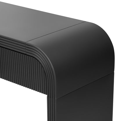 TREXM Modern Console Table with 2 Storage Drawers, Fluted Entryway Table with Rounded Silhouette for Hallway Living Room and Entryway (Black) - 1st Choice Furniture Direct