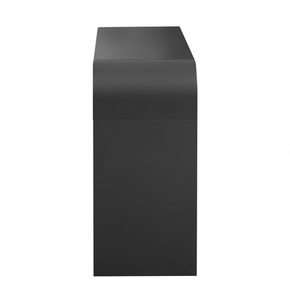 TREXM Modern Console Table with 2 Storage Drawers, Fluted Entryway Table with Rounded Silhouette for Hallway Living Room and Entryway (Black) - 1st Choice Furniture Direct