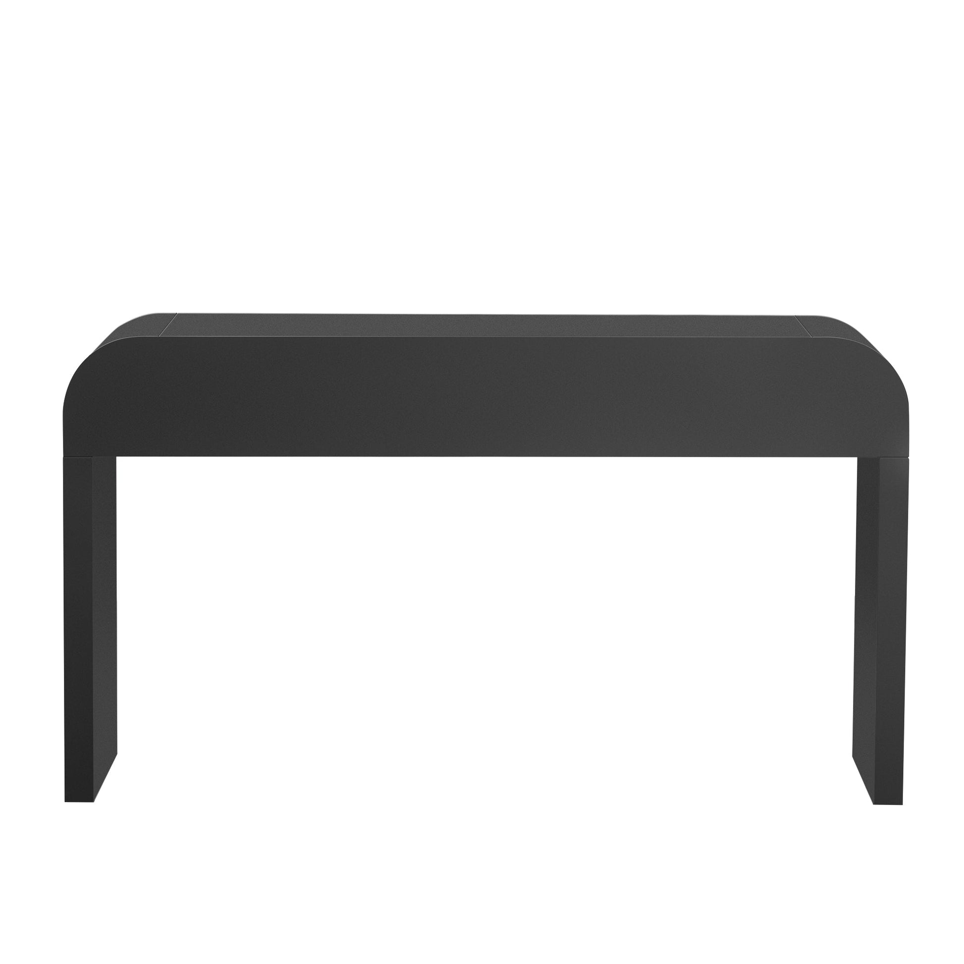 TREXM Modern Console Table with 2 Storage Drawers, Fluted Entryway Table with Rounded Silhouette for Hallway Living Room and Entryway (Black) - 1st Choice Furniture Direct