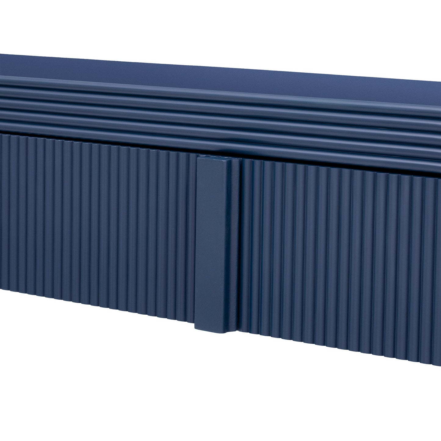 TREXM Modern Console Table with 2 Storage Drawers, Fluted Entryway Table with Rounded Silhouette for Hallway Living Room and Entryway (Navy Blue) - 1st Choice Furniture Direct