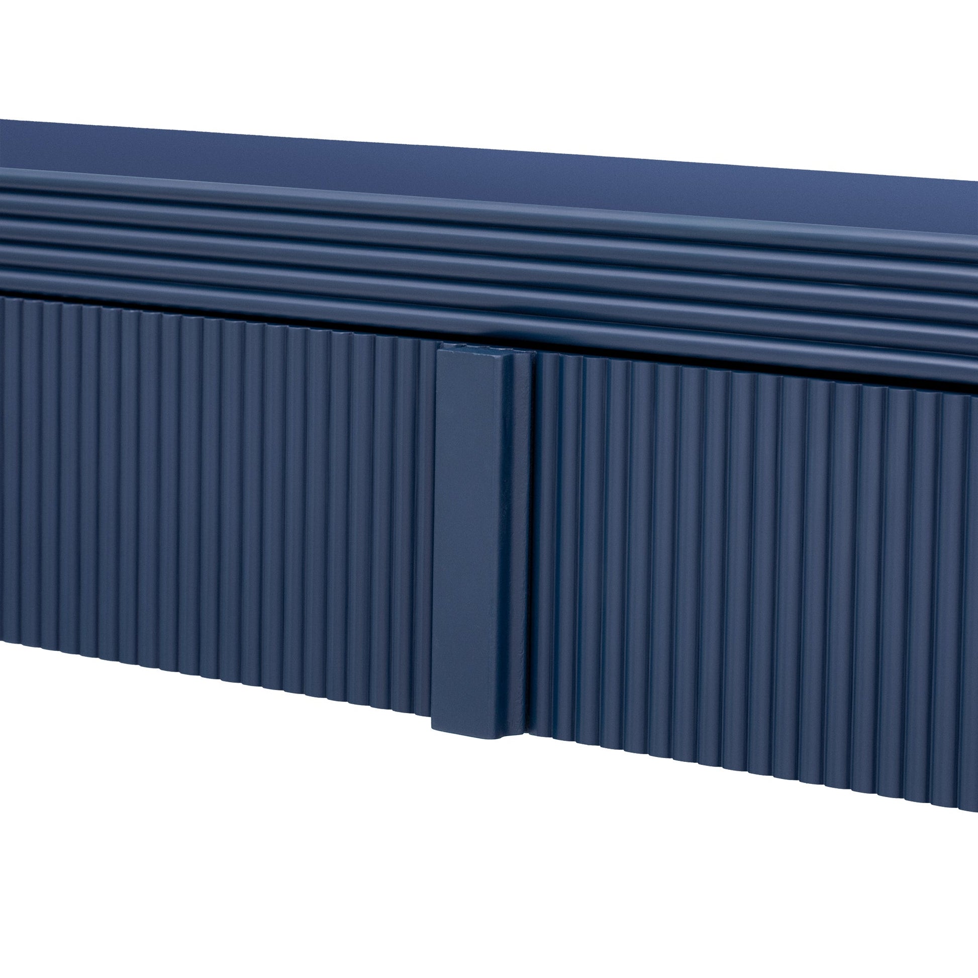 TREXM Modern Console Table with 2 Storage Drawers, Fluted Entryway Table with Rounded Silhouette for Hallway Living Room and Entryway (Navy Blue) - 1st Choice Furniture Direct