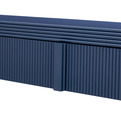 TREXM Modern Console Table with 2 Storage Drawers, Fluted Entryway Table with Rounded Silhouette for Hallway Living Room and Entryway (Navy Blue) - 1st Choice Furniture Direct