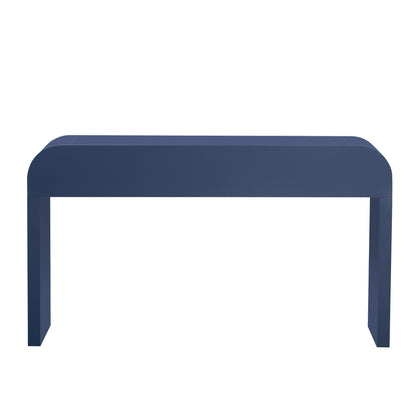 TREXM Modern Console Table with 2 Storage Drawers, Fluted Entryway Table with Rounded Silhouette for Hallway Living Room and Entryway (Navy Blue) - 1st Choice Furniture Direct