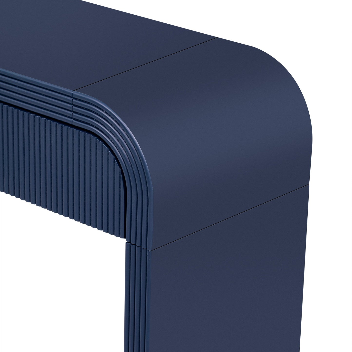 TREXM Modern Console Table with 2 Storage Drawers, Fluted Entryway Table with Rounded Silhouette for Hallway Living Room and Entryway (Navy Blue) - 1st Choice Furniture Direct