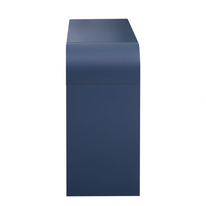 TREXM Modern Console Table with 2 Storage Drawers, Fluted Entryway Table with Rounded Silhouette for Hallway Living Room and Entryway (Navy Blue) - 1st Choice Furniture Direct