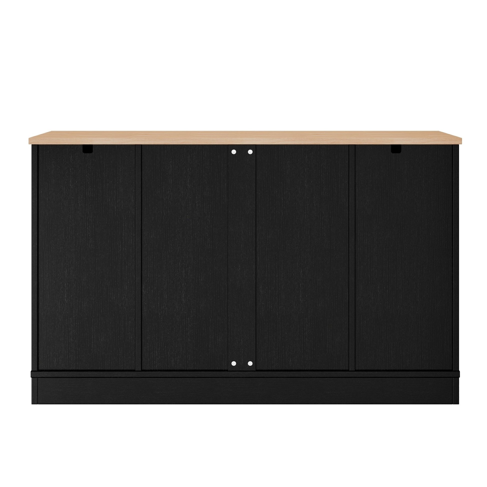 TREXM Multi - Functional Storage Sideboard, Extendable Dining Table, Adjustable Shelves, 3 - Tier Pull - Out Rack, Kitchen Island Storage for Kitchen, Dining Room, Living Room (Black) - 1st Choice Furniture Direct