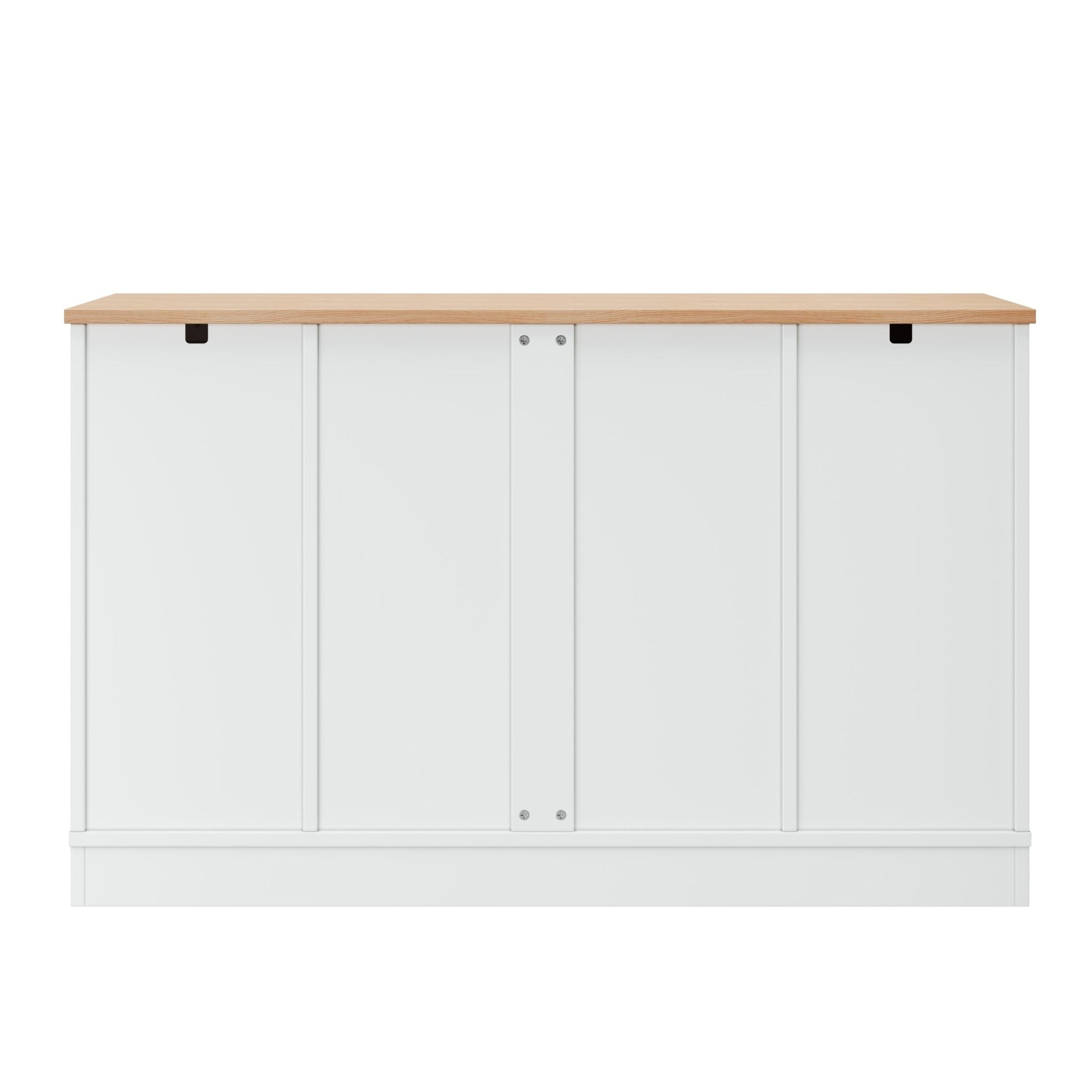 TREXM Multi - Functional Storage Sideboard, Extendable Dining Table, Adjustable Shelves, 3 - Tier Pull - Out Rack, Kitchen Island Storage for Kitchen, Dining Room, Living Room (White) - 1st Choice Furniture Direct