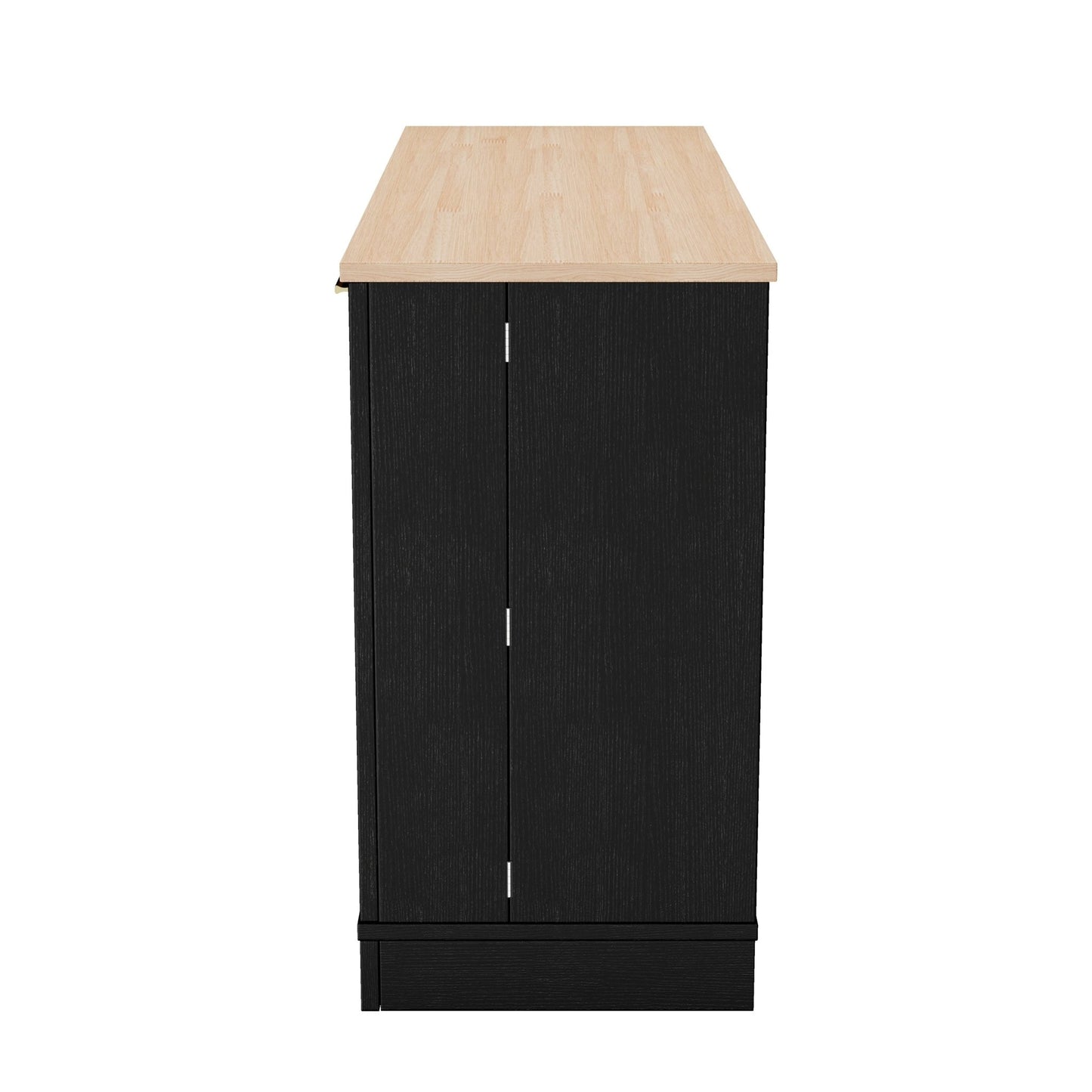 TREXM Multi - Functional Storage Sideboard, Extendable Dining Table, Adjustable Shelves, 3 - Tier Pull - Out Rack, Kitchen Island Storage for Kitchen, Dining Room, Living Room (Black) - 1st Choice Furniture Direct