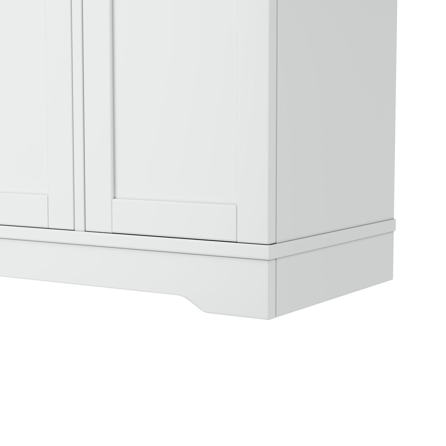 TREXM Multi - Functional Storage Sideboard, Extendable Dining Table, Adjustable Shelves, 3 - Tier Pull - Out Rack, Kitchen Island Storage for Kitchen, Dining Room, Living Room (White) - 1st Choice Furniture Direct