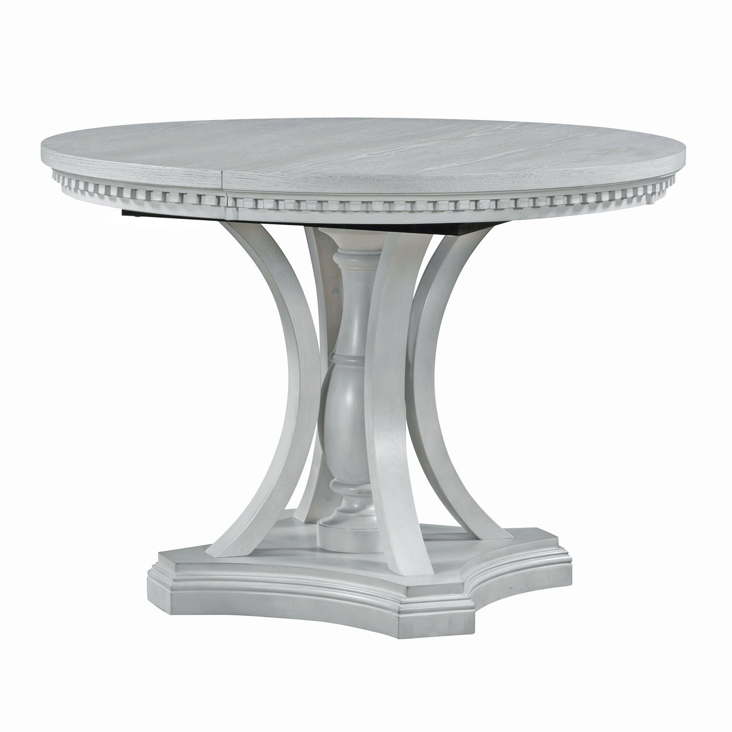 TREXM Retro 5 - piece Dining Set Extendable Round Table and 4 Chairs for Kitchen Dining Room(ANTIQUE GRAY OAK) - 1st Choice Furniture Direct