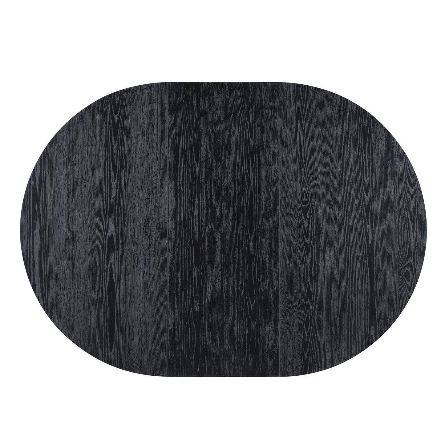 TREXM Retro 5 - piece Dining Set Extendable Round Table and 4 Chairs for Kitchen Dining Room(BLACK OAK) - 1st Choice Furniture Direct