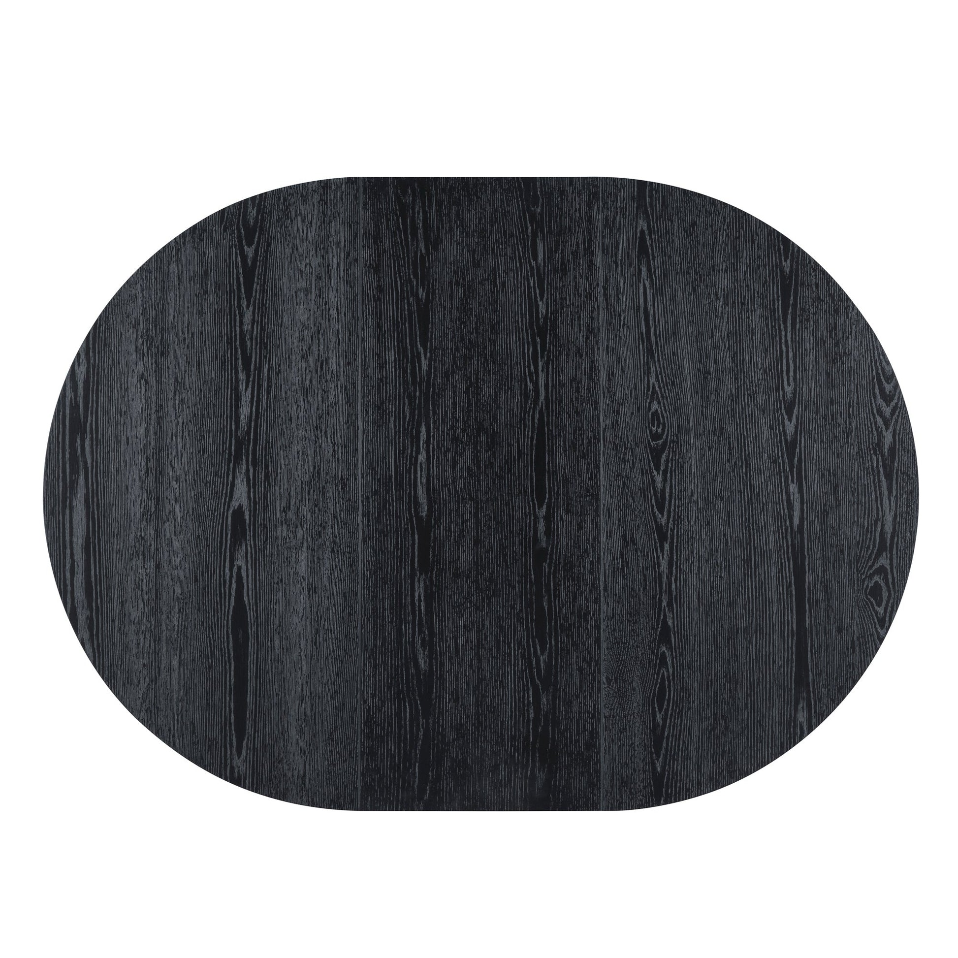 TREXM Retro 5 - piece Dining Set Extendable Round Table and 4 Chairs for Kitchen Dining Room(BLACK OAK) - 1st Choice Furniture Direct