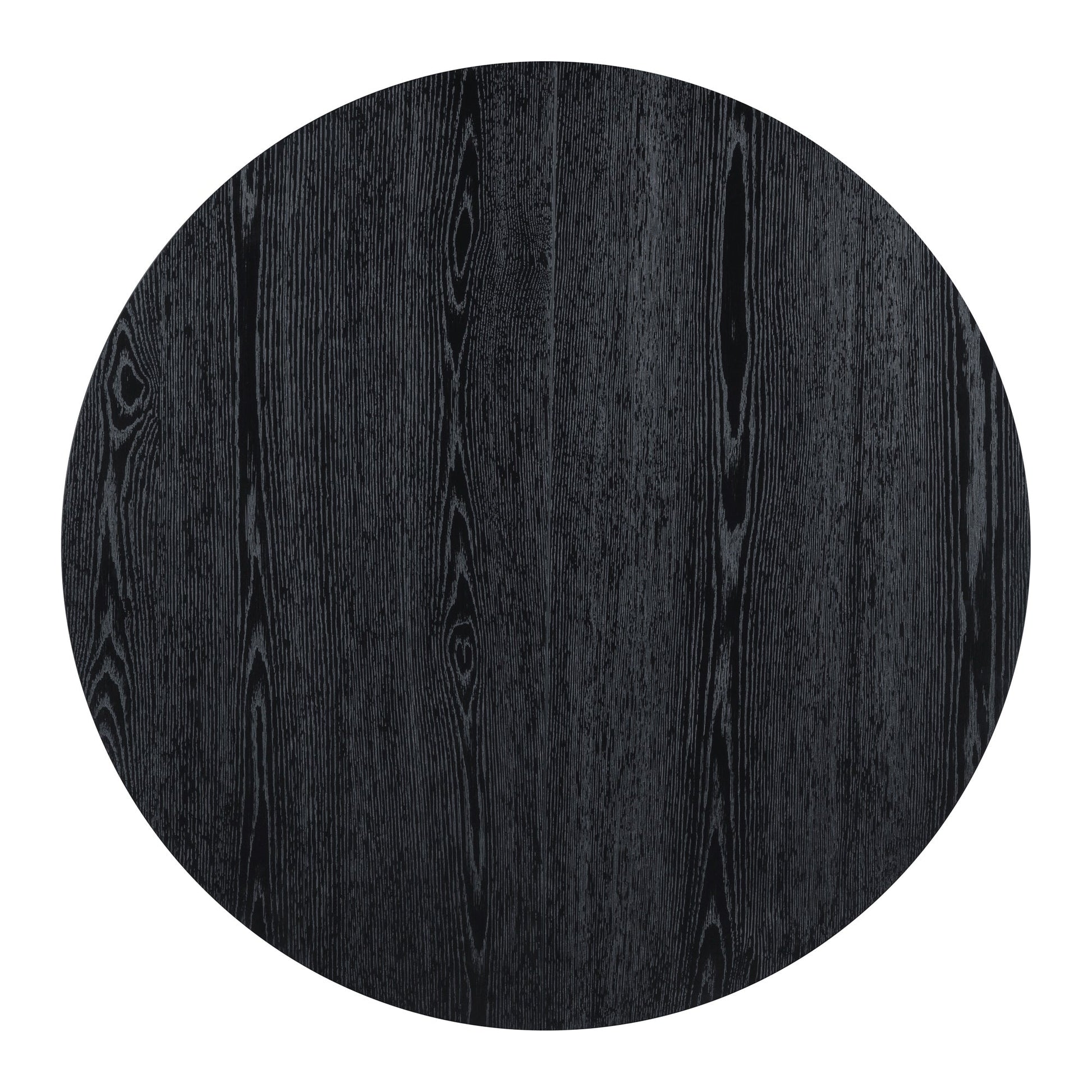 TREXM Retro 5 - piece Dining Set Extendable Round Table and 4 Chairs for Kitchen Dining Room(BLACK OAK) - 1st Choice Furniture Direct