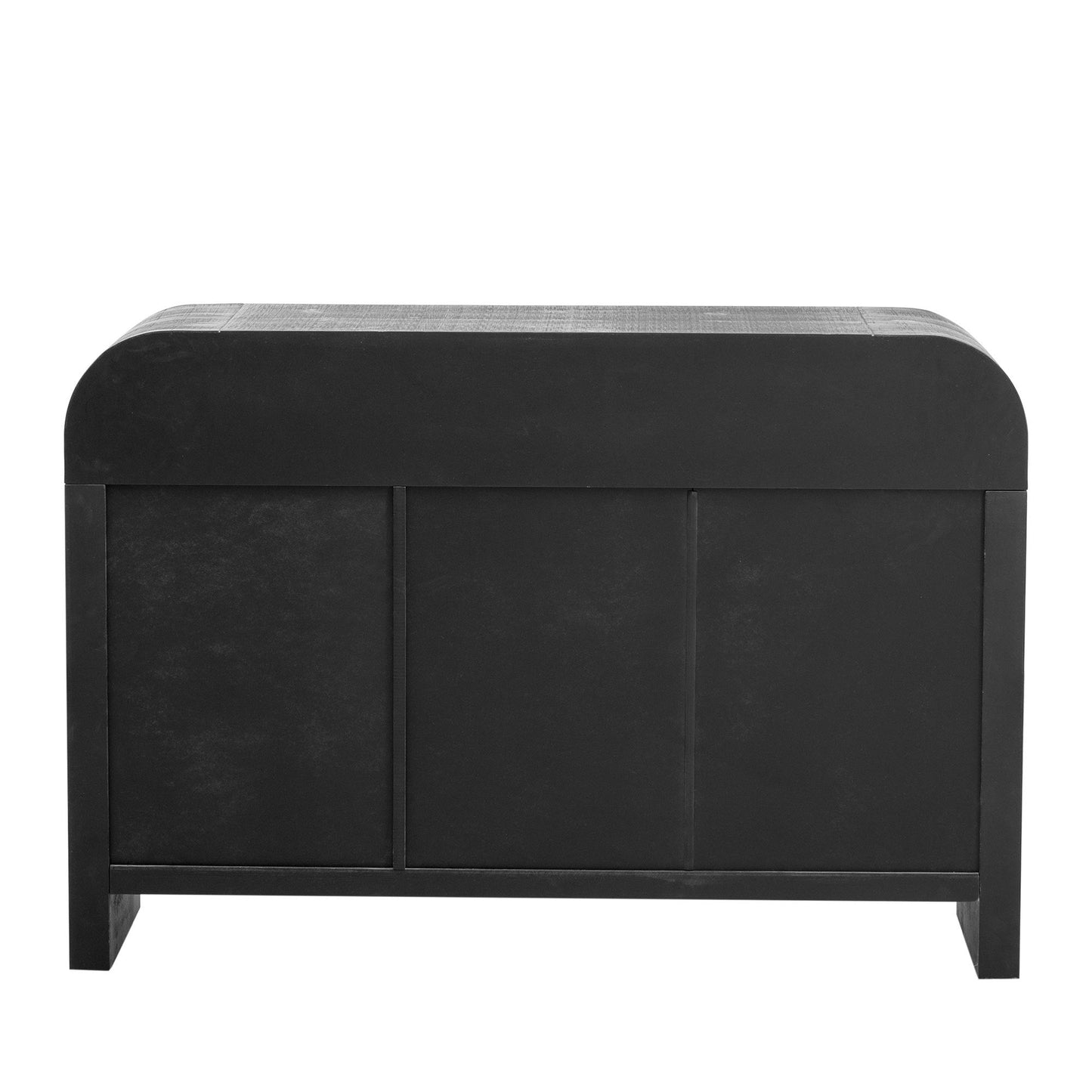 TREXM Retro Minimalist Curved Sideboard with Gold Handles and Adjustable Dividers for Living Room or Dining Room (Antique Black) - 1st Choice Furniture Direct