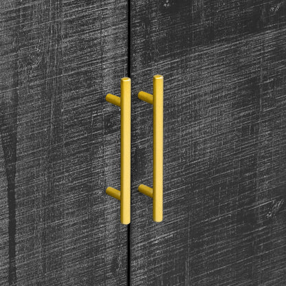 TREXM Retro Minimalist Curved Sideboard with Gold Handles and Adjustable Dividers for Living Room or Dining Room (Antique Black) - 1st Choice Furniture Direct
