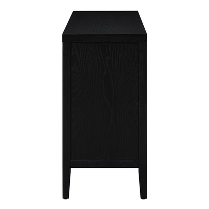 TREXM Retro Sideboard door with Circular Groove Design Round Metal Door Handle for Entrance, Dinning Room, Living Room (Black) - 1st Choice Furniture Direct