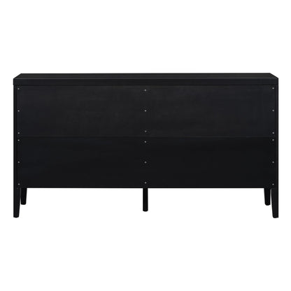 TREXM Retro Sideboard door with Circular Groove Design Round Metal Door Handle for Entrance, Dinning Room, Living Room (Black) - 1st Choice Furniture Direct
