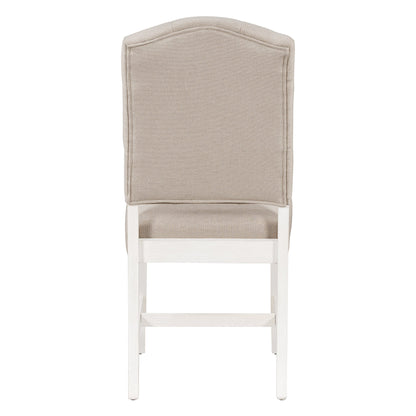 TREXM Retro Style Dining Chair Set with 4 Upholstered Chairs for Dining Room and Living Room (Oak Natural Wood + Off White) - 1st Choice Furniture Direct