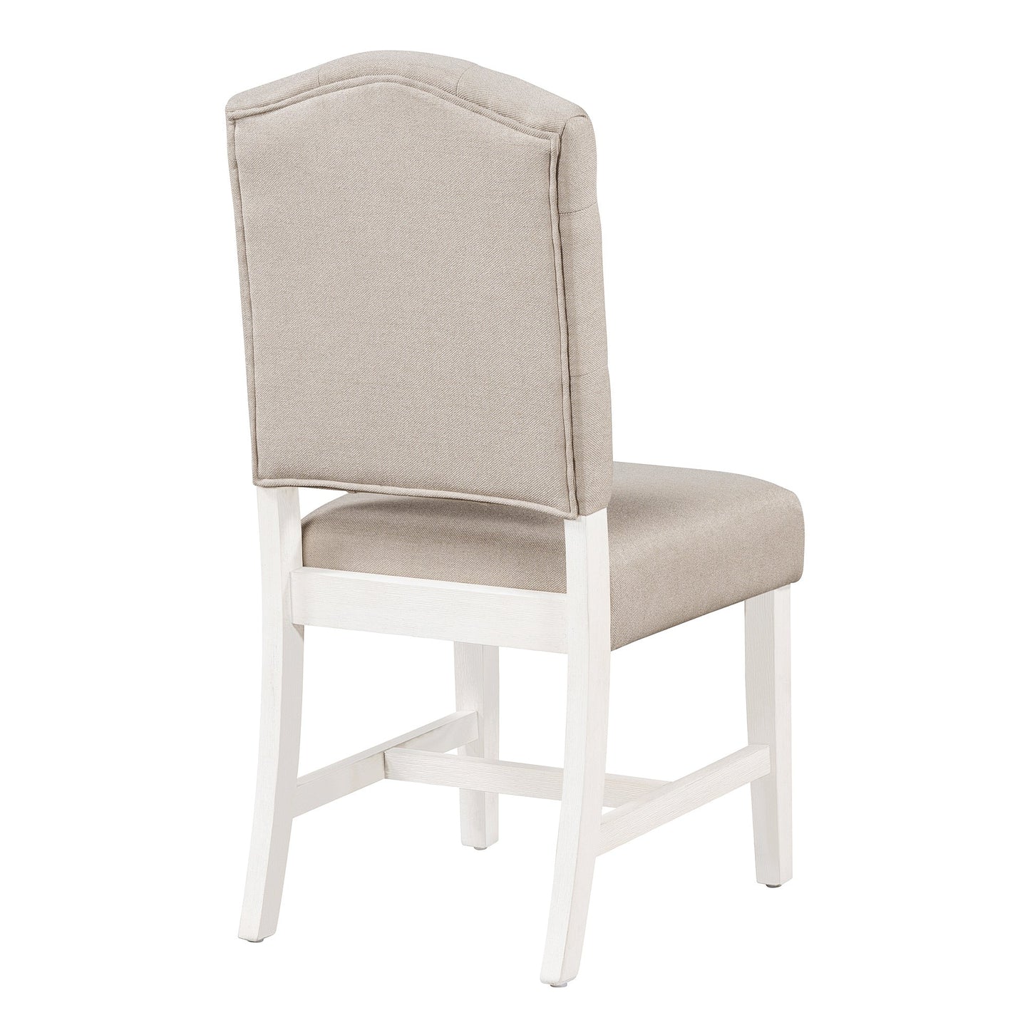 TREXM Retro Style Dining Chair Set with 4 Upholstered Chairs for Dining Room and Living Room (Oak Natural Wood + Off White) - 1st Choice Furniture Direct