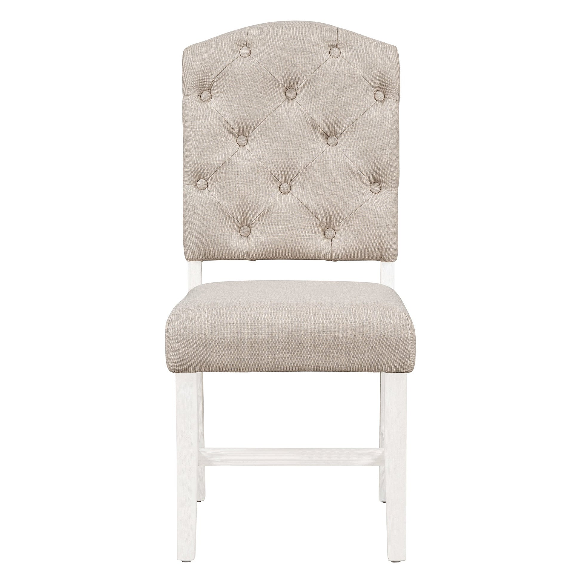 TREXM Retro Style Dining Chair Set with 4 Upholstered Chairs for Dining Room and Living Room (Oak Natural Wood + Off White) - 1st Choice Furniture Direct