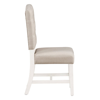 TREXM Retro Style Dining Chair Set with 4 Upholstered Chairs for Dining Room and Living Room (Oak Natural Wood + Off White) - 1st Choice Furniture Direct