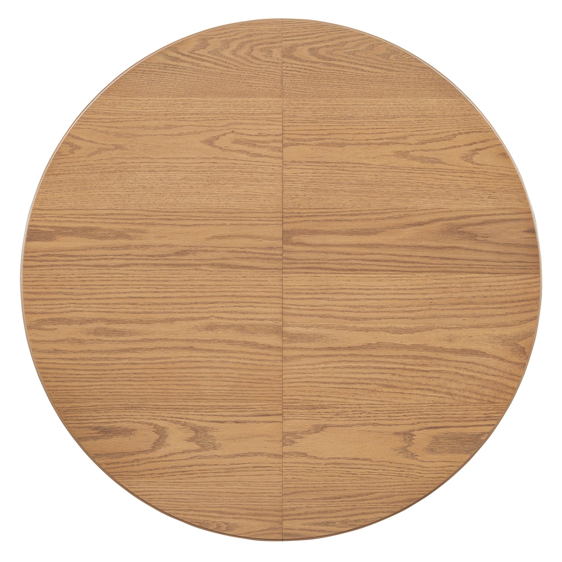 TREXM Round Dining Table for 4 with Chairs Set, Extendable Dining Table Set with 16' Removable Middle Leaf, 5 Piece Retro Dining Table Set Unique Geometric Design for Kitchen, Dining Room (Natural) - 1st Choice Furniture Direct