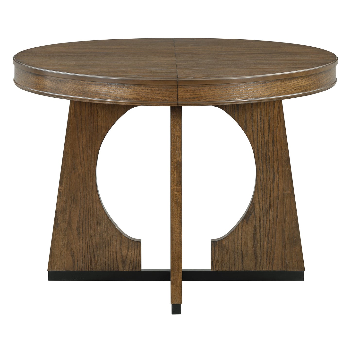 TREXM Round Dining Table for 4 with Chairs Set, Extendable Dining Table Set with 16' Removable Middle Leaf, 5 Piece Retro Dining Table Set Unique Geometric Design for Kitchen, Dining Room (Walnut) - 1st Choice Furniture Direct