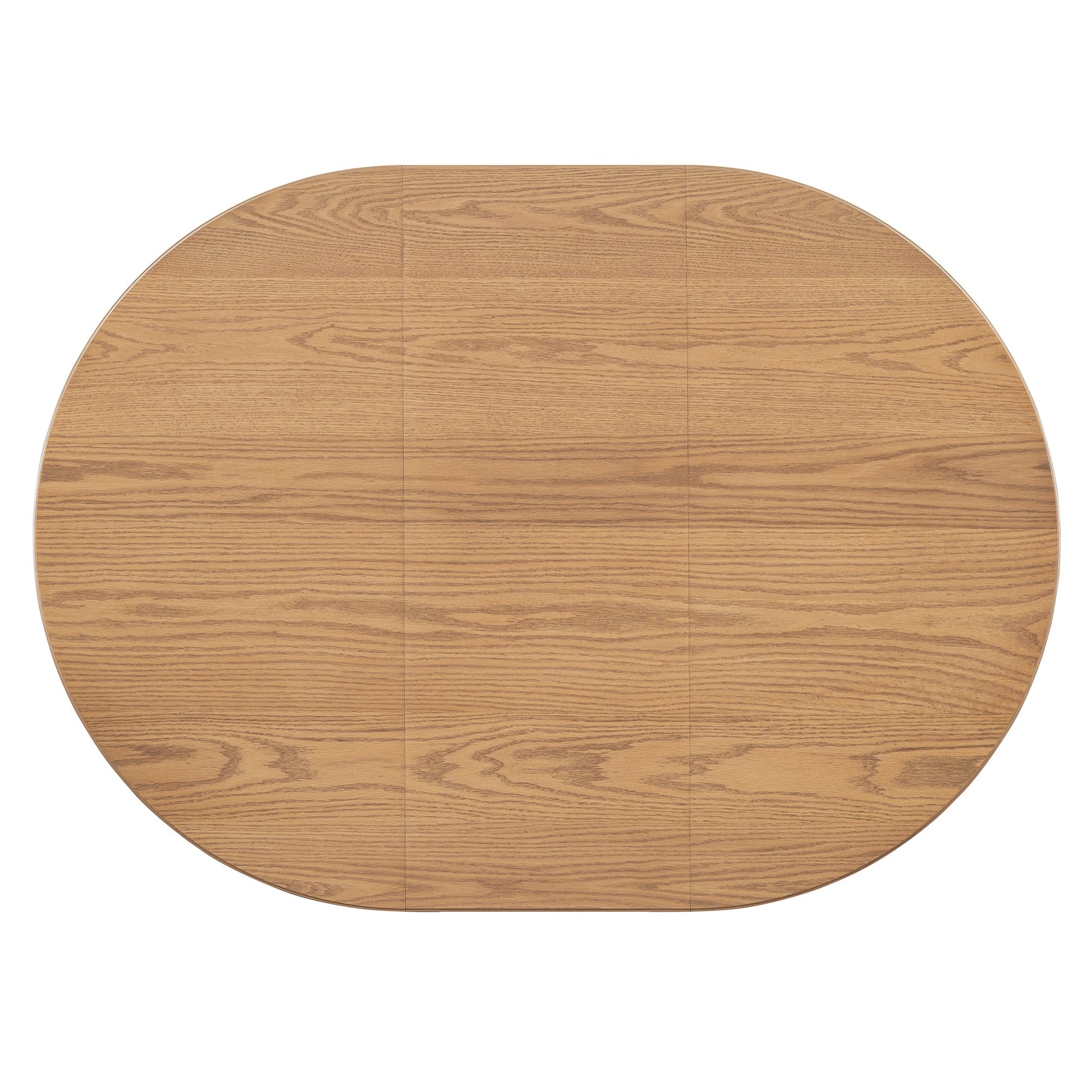 TREXM Round Dining Table for 4 with Chairs Set, Extendable Dining Table Set with 16' Removable Middle Leaf, 5 Piece Retro Dining Table Set Unique Geometric Design for Kitchen, Dining Room (Natural) - 1st Choice Furniture Direct