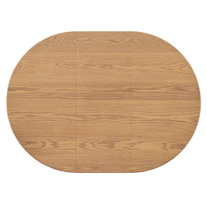 TREXM Round Dining Table for 4 with Chairs Set, Extendable Dining Table Set with 16' Removable Middle Leaf, 5 Piece Retro Dining Table Set Unique Geometric Design for Kitchen, Dining Room (Natural) - 1st Choice Furniture Direct