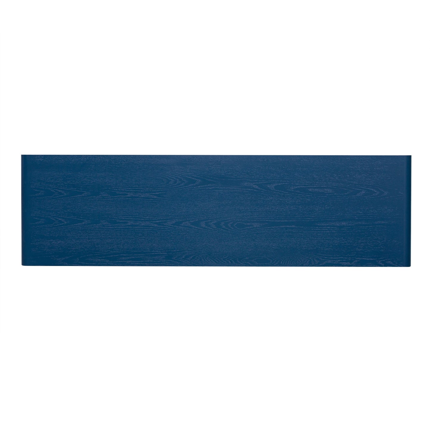 TREXM Rustic Console Table with 3 Fluted Drawers - Solid Wood Veneer Entryway Table Featuring Natural Wood Grain for Living Room, Hallway (Navy) - 1st Choice Furniture Direct