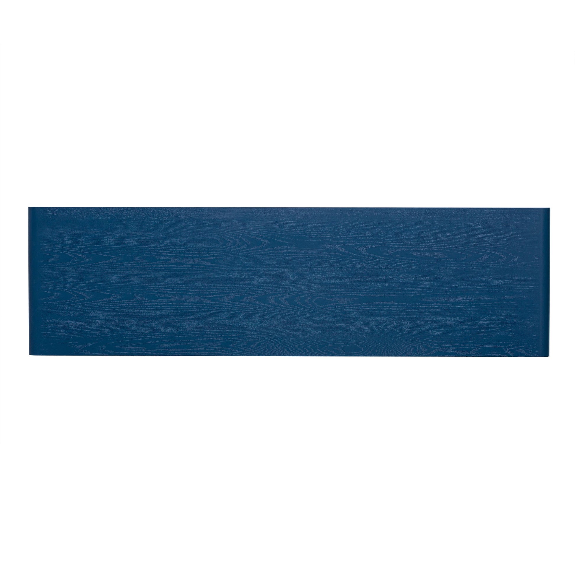 TREXM Rustic Console Table with 3 Fluted Drawers - Solid Wood Veneer Entryway Table Featuring Natural Wood Grain for Living Room, Hallway (Navy) - 1st Choice Furniture Direct