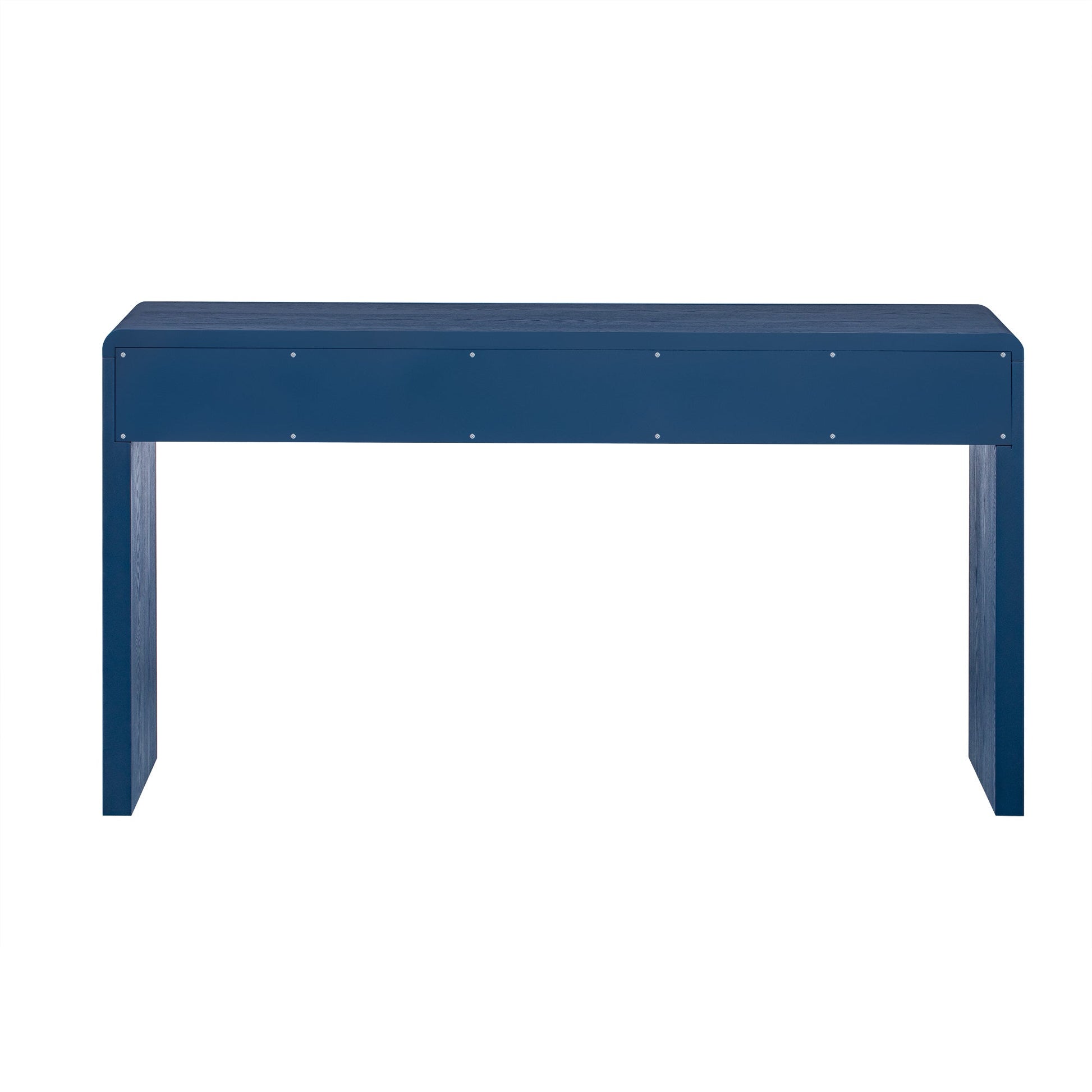 TREXM Rustic Console Table with 3 Fluted Drawers - Solid Wood Veneer Entryway Table Featuring Natural Wood Grain for Living Room, Hallway (Navy) - 1st Choice Furniture Direct