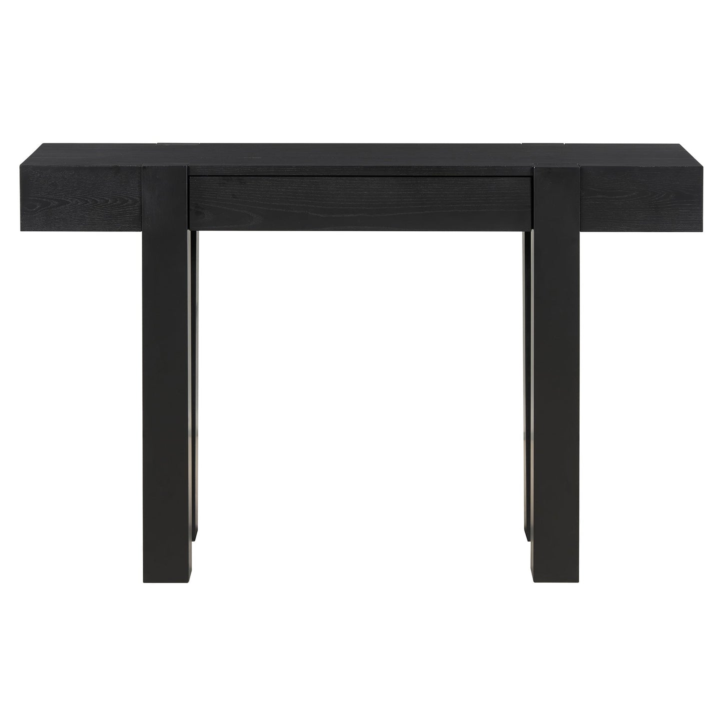 TREXM Rustic Minimalist Console Table with Hidden Drawer, Side Power Outlet,Wood Entryway Table for Entryways, Living Rooms and Home Offices(Black) - 1st Choice Furniture Direct
