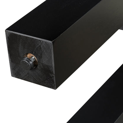 TREXM Rustic Minimalist Console Table with Hidden Drawer, Side Power Outlet,Wood Entryway Table for Entryways, Living Rooms and Home Offices(Black) - 1st Choice Furniture Direct