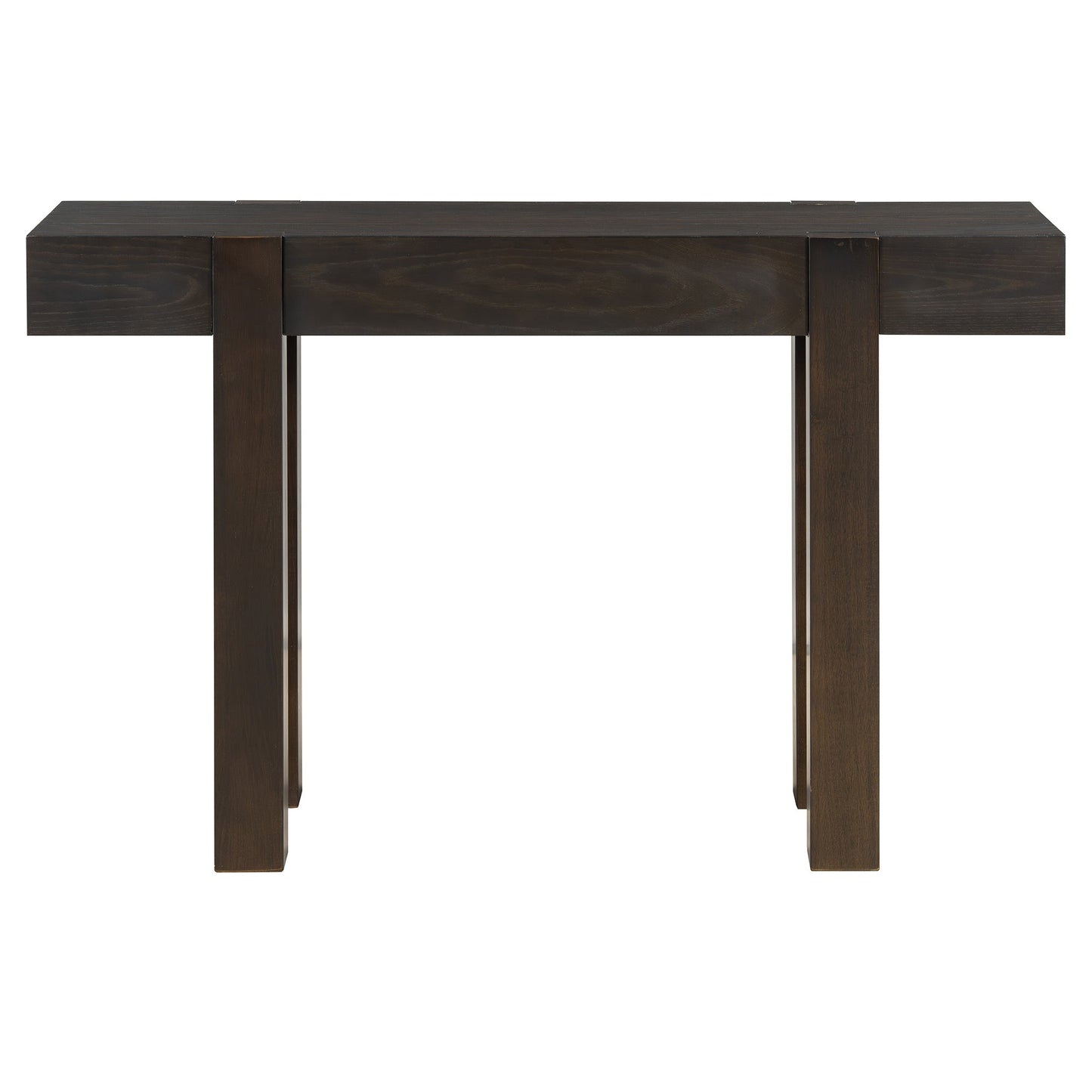 TREXM Rustic Minimalist Console Table with Hidden Drawer, Side Power Outlet,Wood Entryway Table for Entryways, Living Rooms and Home Offices(Espresso) - 1st Choice Furniture Direct