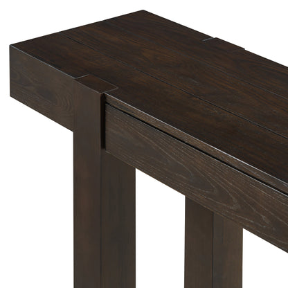 TREXM Rustic Minimalist Console Table with Hidden Drawer, Side Power Outlet,Wood Entryway Table for Entryways, Living Rooms and Home Offices(Espresso) - 1st Choice Furniture Direct