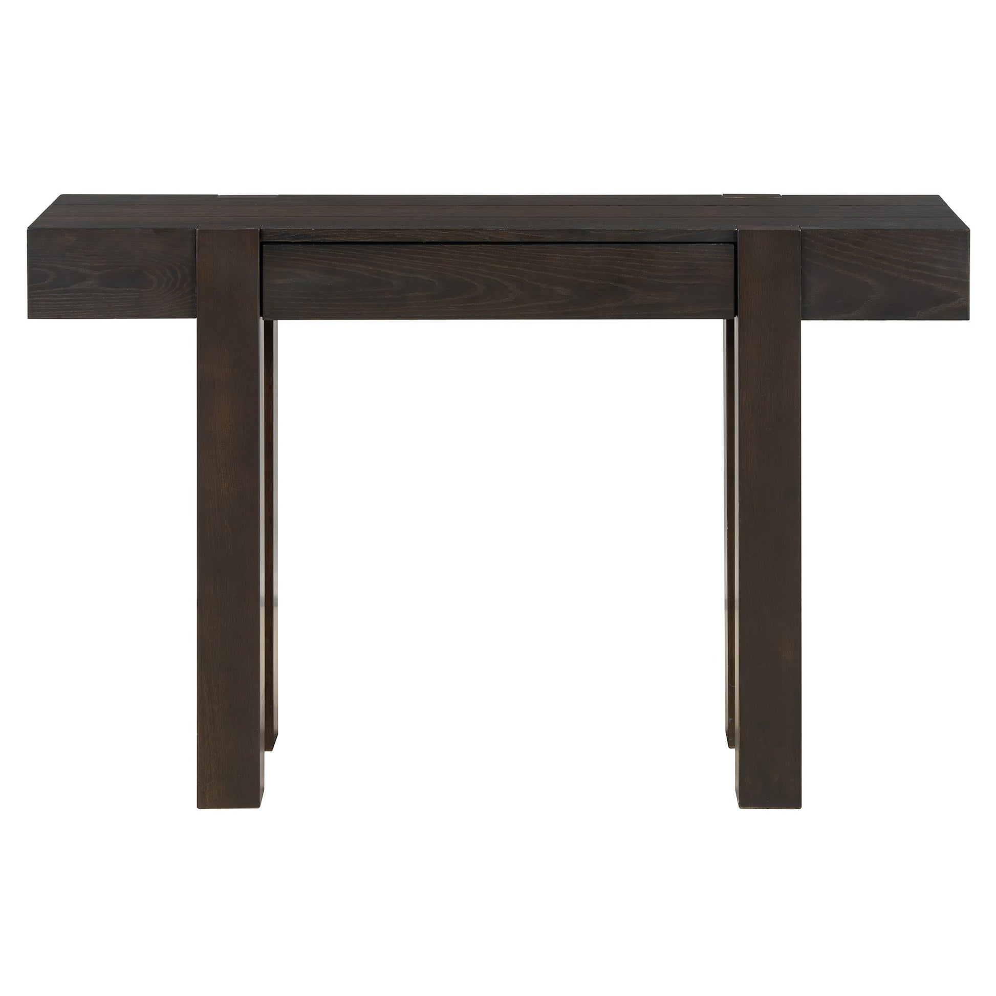 TREXM Rustic Minimalist Console Table with Hidden Drawer, Side Power Outlet,Wood Entryway Table for Entryways, Living Rooms and Home Offices(Espresso) - 1st Choice Furniture Direct
