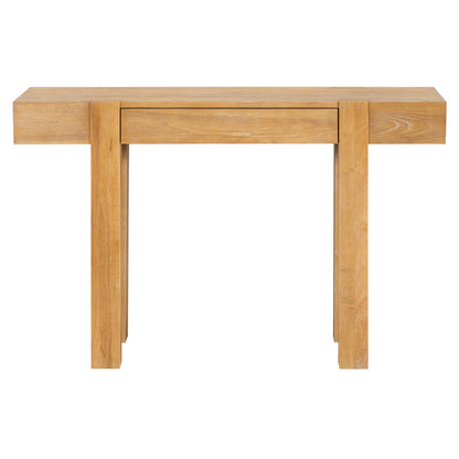 TREXM Rustic Minimalist Console Table with Hidden Drawer, Side Power Outlet,Wood Entryway Table for Entryways, Living Rooms and Home Offices(Natural) - 1st Choice Furniture Direct