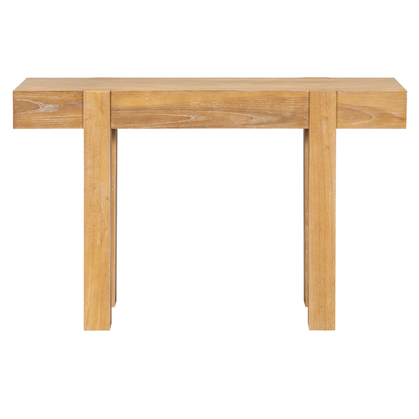TREXM Rustic Minimalist Console Table with Hidden Drawer, Side Power Outlet,Wood Entryway Table for Entryways, Living Rooms and Home Offices(Natural) - 1st Choice Furniture Direct