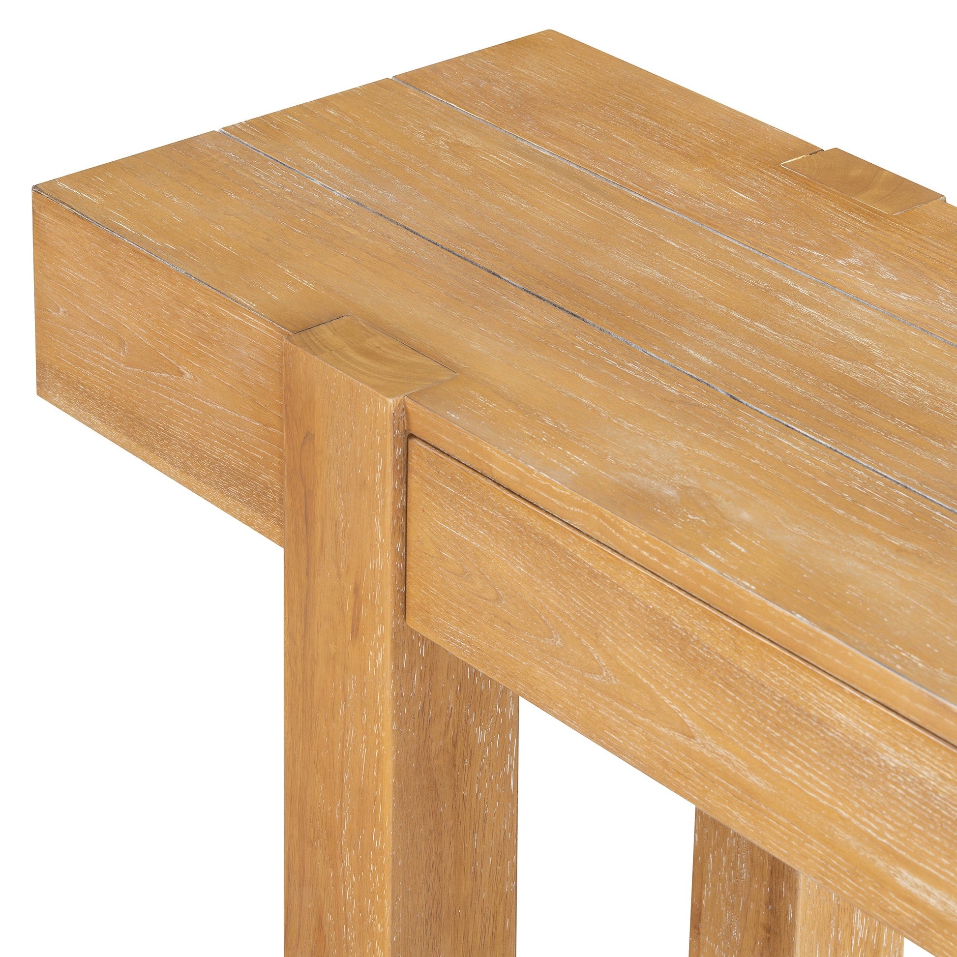 TREXM Rustic Minimalist Console Table with Hidden Drawer, Side Power Outlet,Wood Entryway Table for Entryways, Living Rooms and Home Offices(Natural) - 1st Choice Furniture Direct