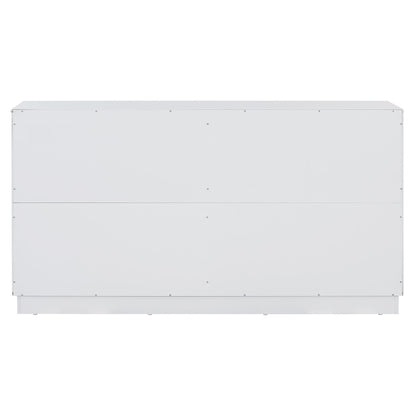 TREXM Sideboard Buffet Cabinet with Storage, Buffet Cabinet with Adjustable Shelves and Silver Handles Sideboard Cabinet for Kitchen, Dining Room, Living Room, White - 1st Choice Furniture Direct