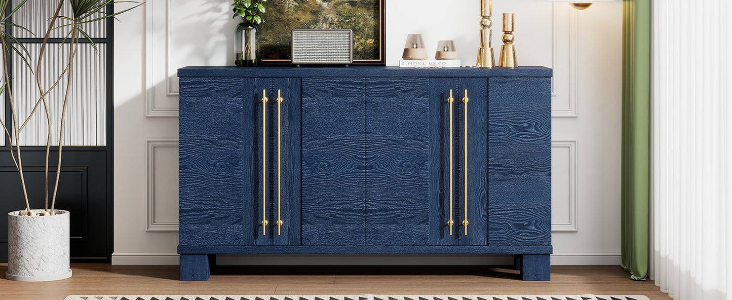 TREXM Sideboard Buffet Cabinet with Storage, Wood Sideboard with Adjustable Shelves and Gold Handles for Kitchen, Dining Room and Living Room (Antique Navy) - 1st Choice Furniture Direct