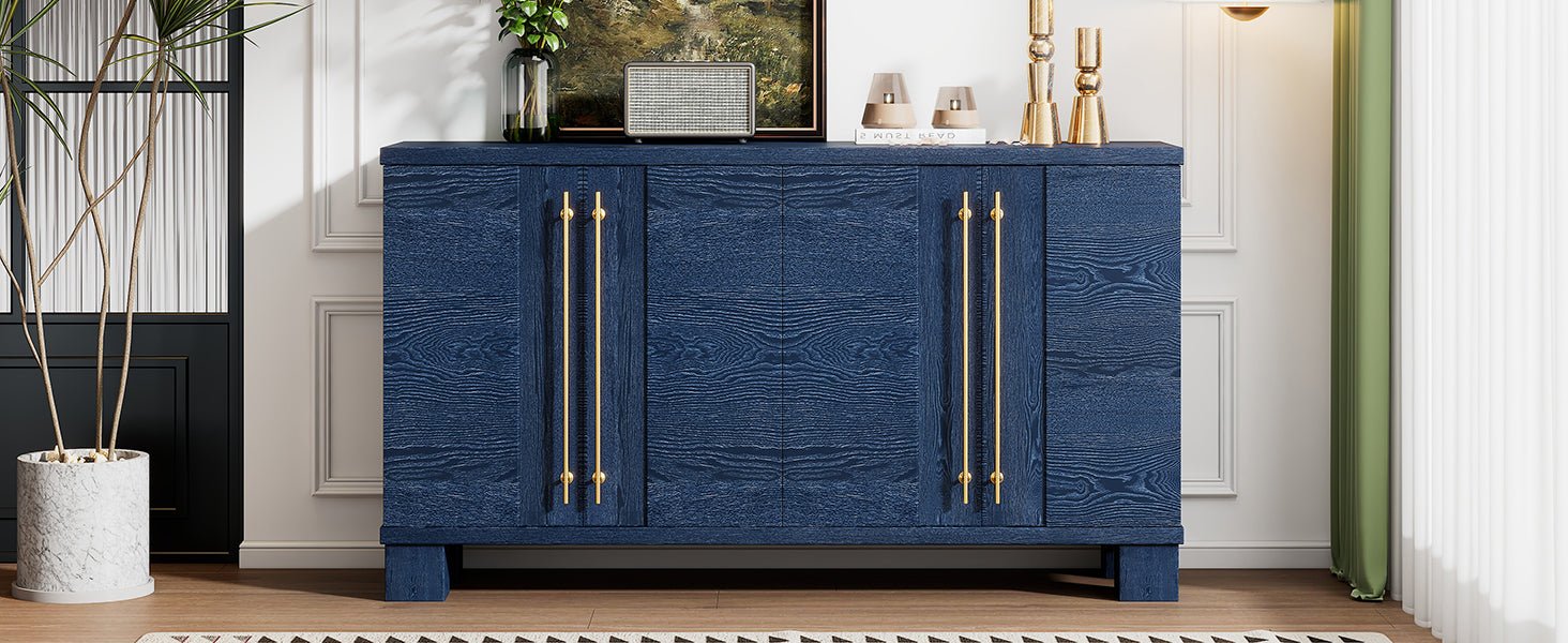 TREXM Sideboard Buffet Cabinet with Storage, Wood Sideboard with Adjustable Shelves and Gold Handles for Kitchen, Dining Room and Living Room (Antique Navy) - 1st Choice Furniture Direct
