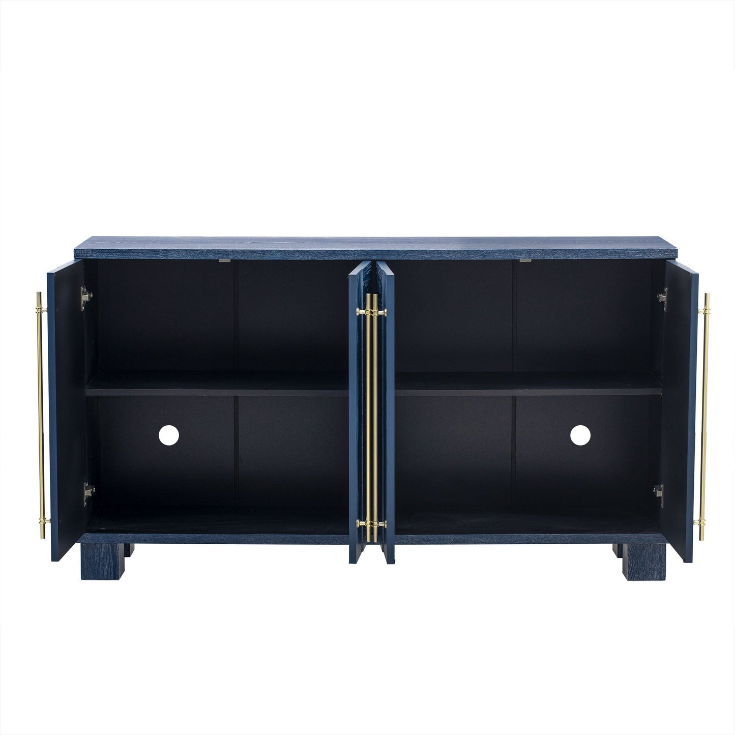 TREXM Sideboard Buffet Cabinet with Storage, Wood Sideboard with Adjustable Shelves and Gold Handles for Kitchen, Dining Room and Living Room (Antique Navy) - 1st Choice Furniture Direct