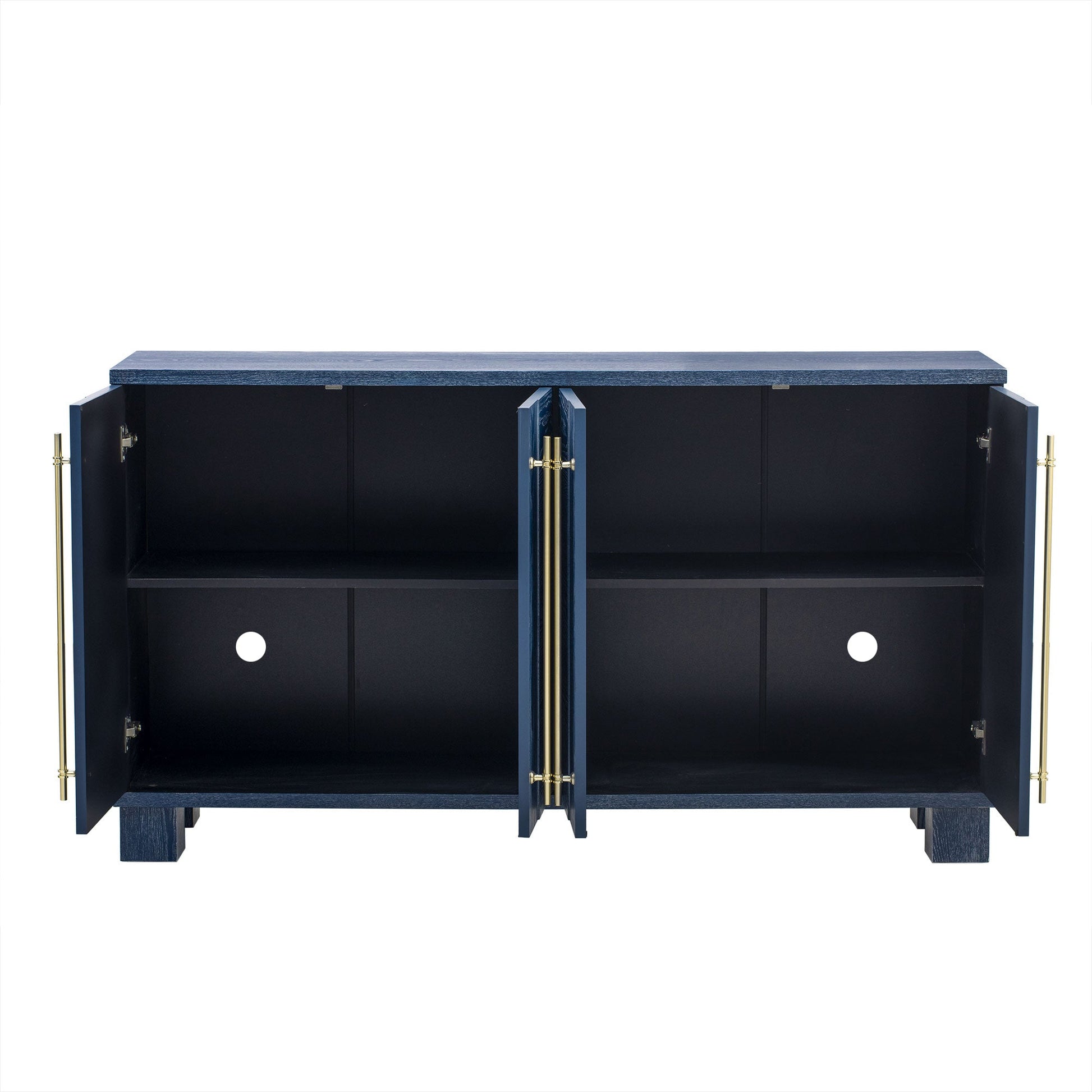 TREXM Sideboard Buffet Cabinet with Storage, Wood Sideboard with Adjustable Shelves and Gold Handles for Kitchen, Dining Room and Living Room (Antique Navy) - 1st Choice Furniture Direct